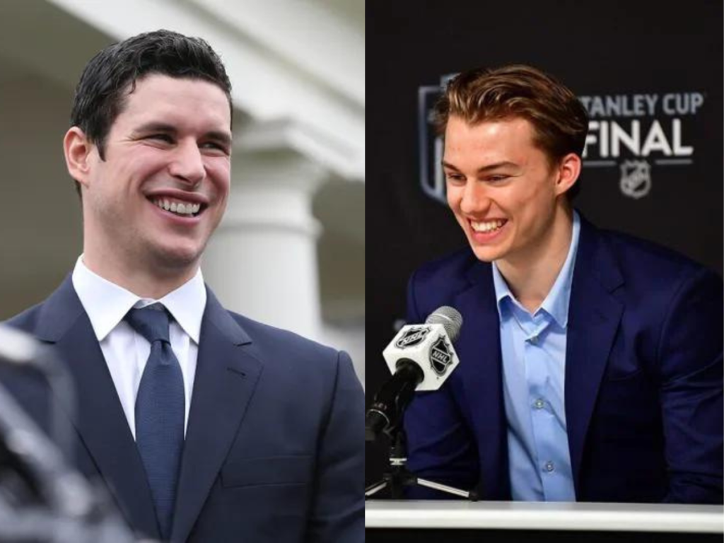 Sidney Crosby and Connor Bedard [Image Credit: Audacy/The Anniston Star]