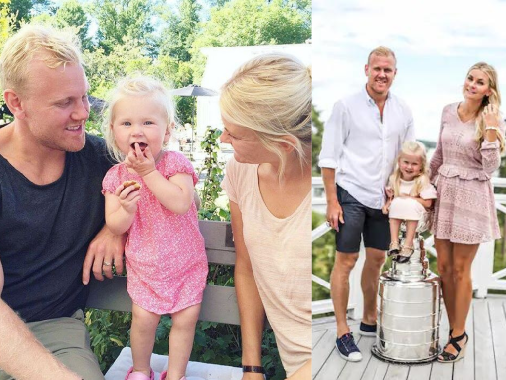 Patric Hornqvist’s wife Malin with their daughter [Image Credit: Pinterest/Expressen]