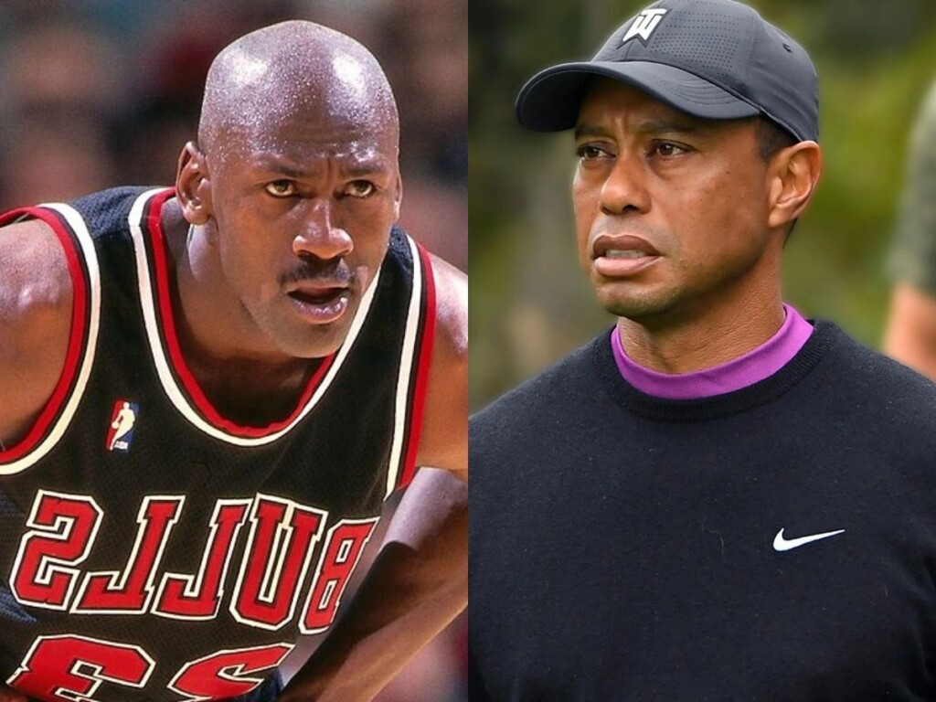 Michael Jordan and Tiger Woods ( Image via Wikipedia )