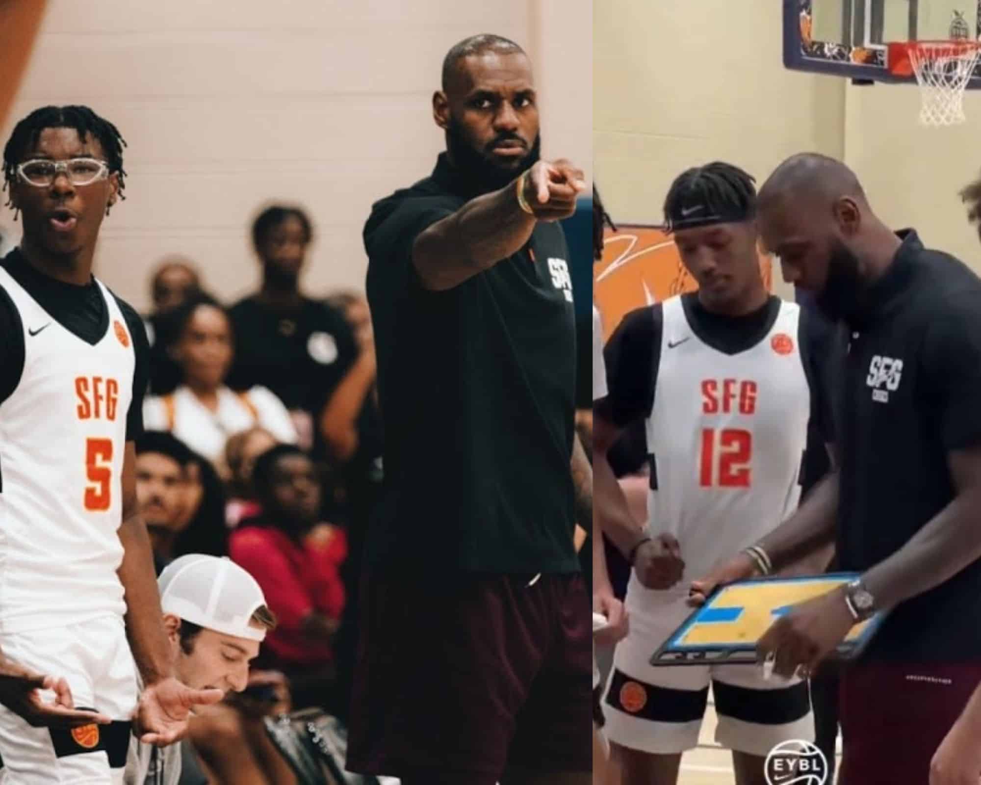 WATCH: LeBron James turns coach for son Bryce James