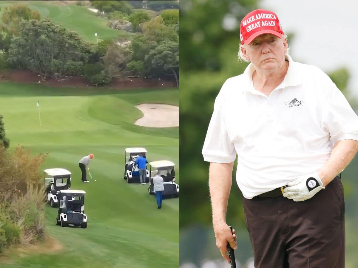 WATCH: Donald Trump’s AWKWARD moment caught on camera following brutal swing shot on golf course at LA