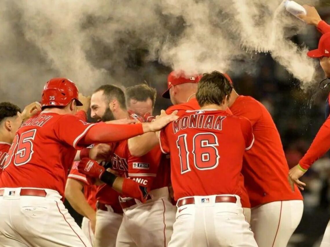 Angels walk off