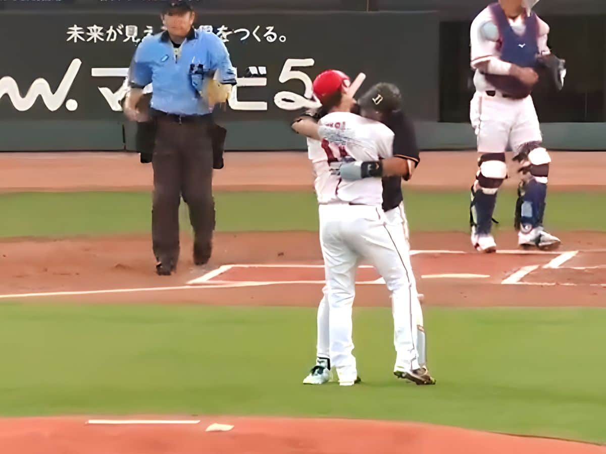 WATCH: NPB players share warm hug instead of brawl at All-Star series game following wild pitch, MLB Twitter reacts