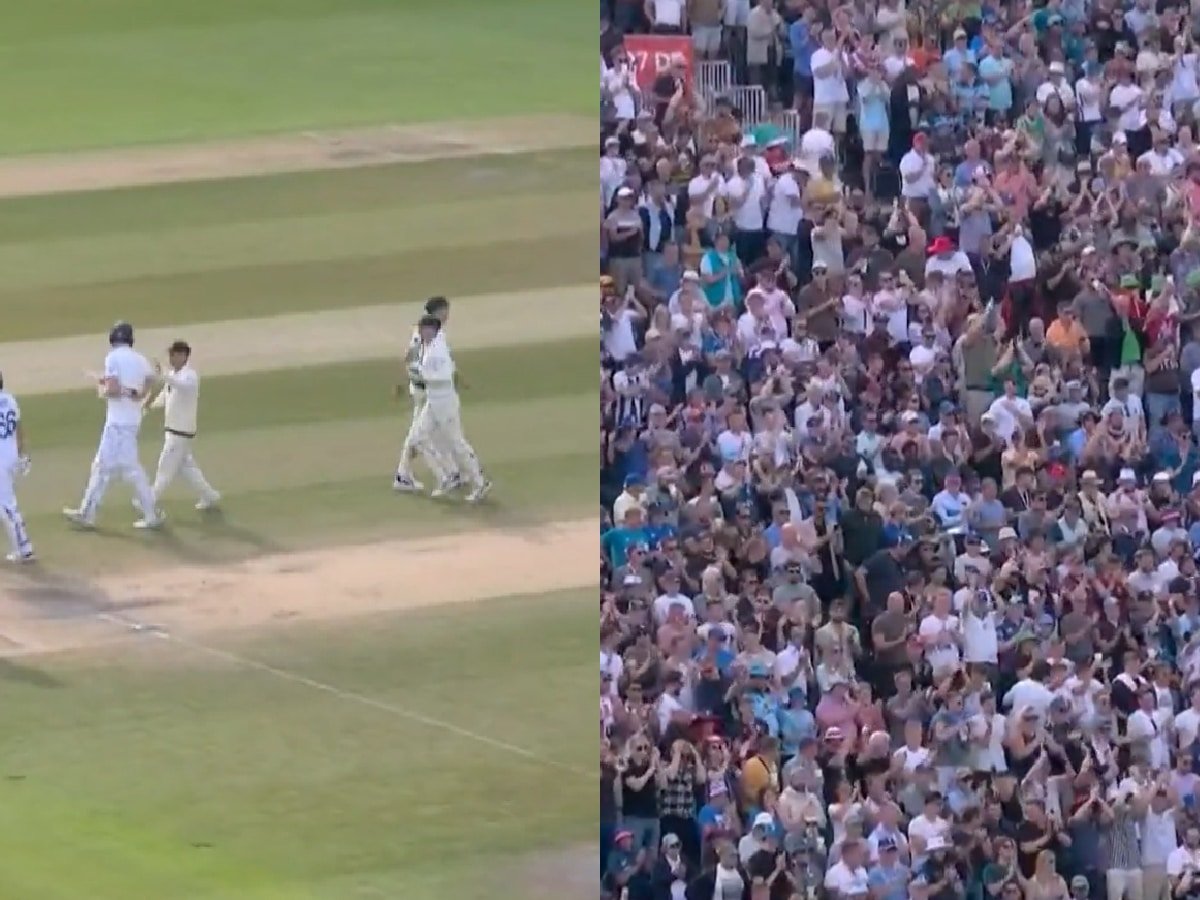 WATCH: Zak Crawley walks back to a standing ovation from the Old Trafford crowd after his marathon 189-run inning in fourth Ashes Test, Steve Smith runs to congratulate 