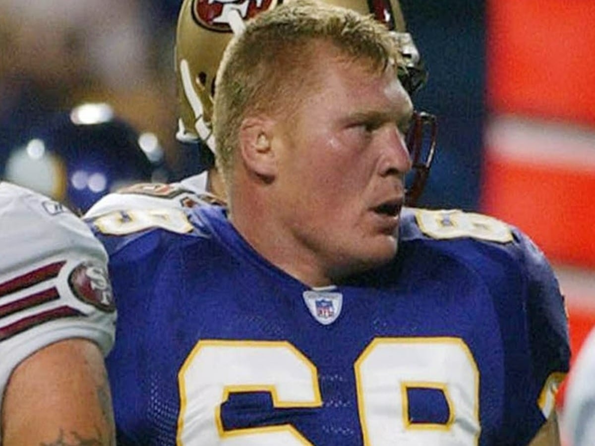 “The GOAT”- Wrestling Twitter flabbergasted as they relive Brock Lesnar trying out as a defensive tackle for Minnesota’s Vikings in NFL