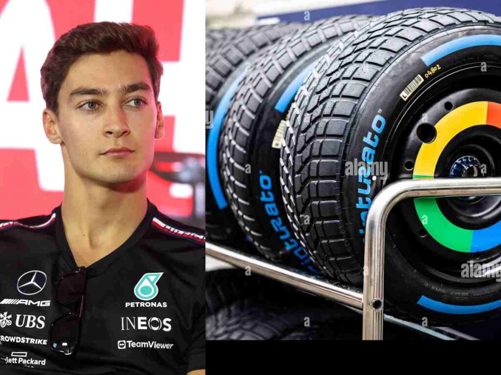 George Russell and Pirelli Wet Tires