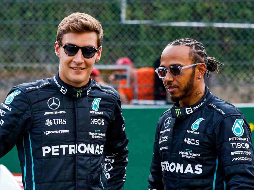 George Russell and Lewis Hamilton