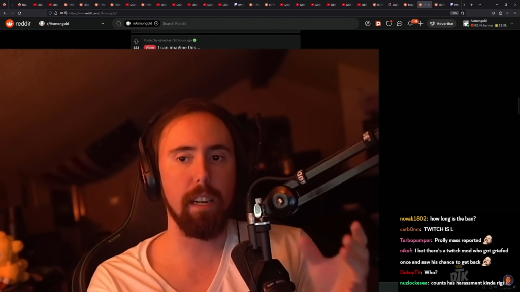 Famous Twitch streamer Asmongold says Twitch should only ban streamers if they break the law