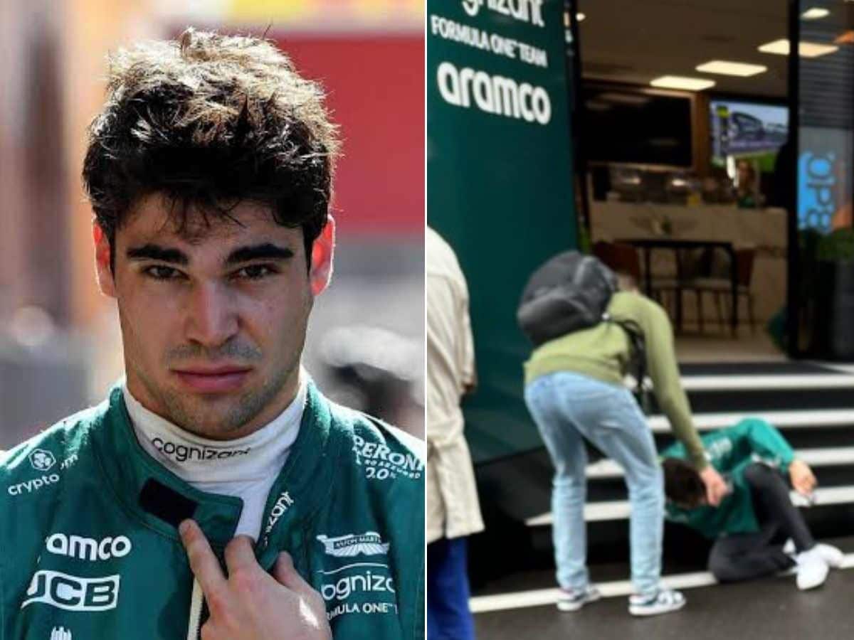 “He’s just like Jason Derulo at the Met Gala” – Twitter reacts as Lance Stroll falls down the stairs soon after his crash at Sprint Qualifiers that caused a red flag