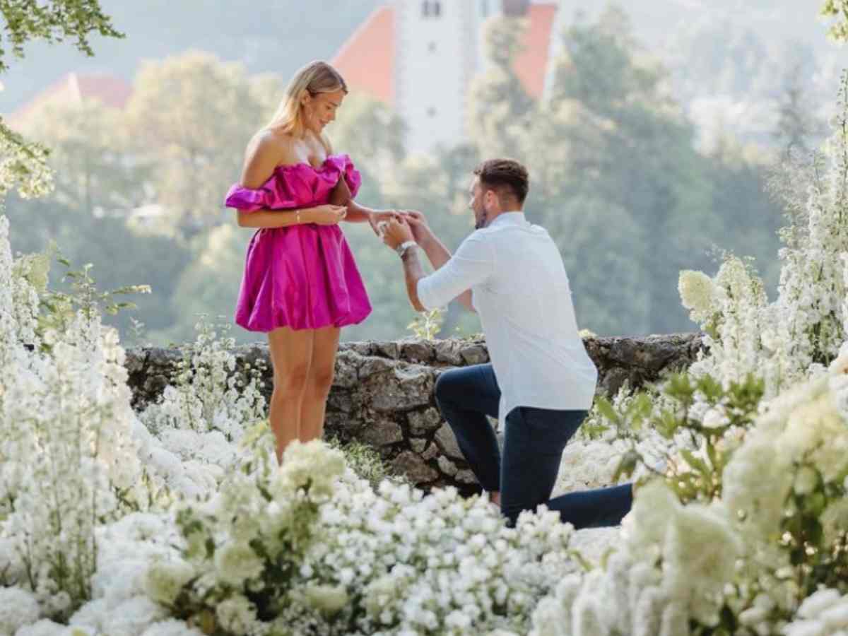 Luka Doncic PROPOSES longtime girlfriend Anamaria Goltes on 7.7 symbolizing his jersey no. 77