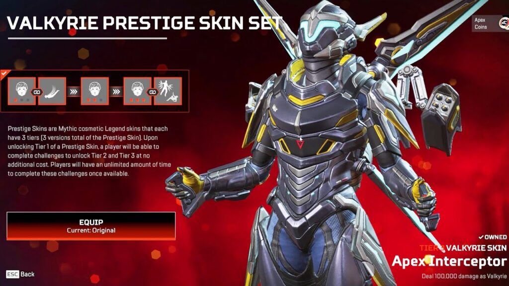 How to get Valkyrie Prestige Skin in Apex Legends