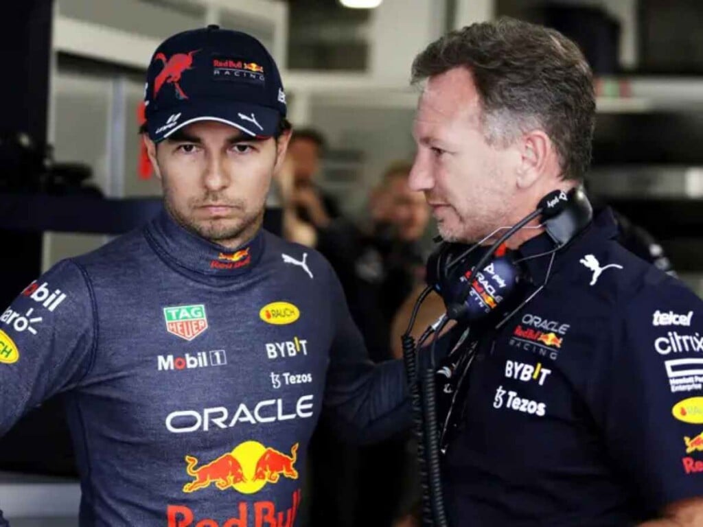 Sergio Perez and Christian Horner