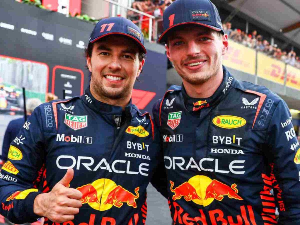 Sergio Perez and Max Verstappen