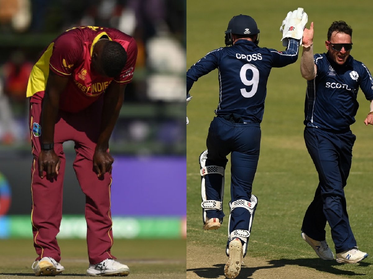 “Inke sath practice karenge World Cup ke liye hum”- Fans BRUTALLY troll West Indies as Scotland ends qualification chances for two-time champions 