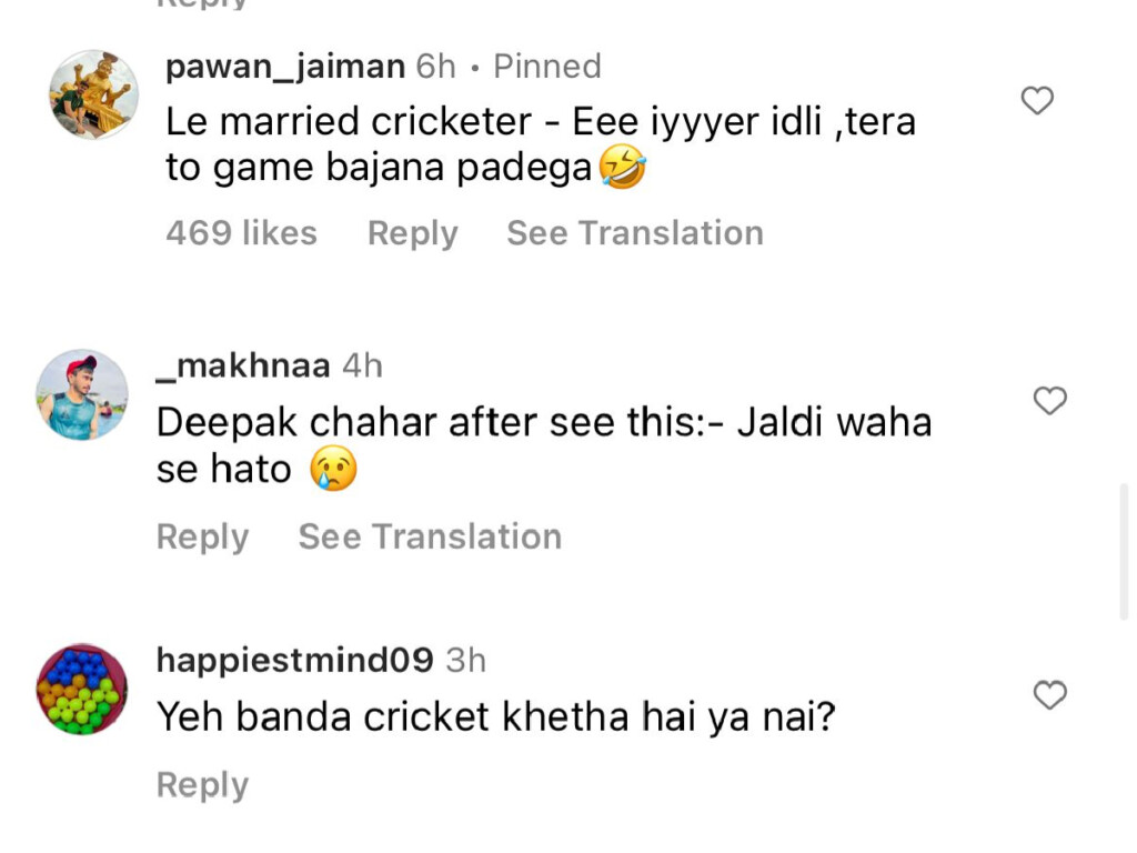 shreyas iyer instagram comments