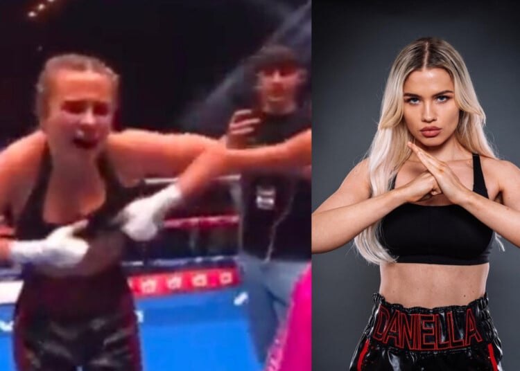 WATCH: OnlyFans Boxer puts promoters in trouble after flashing b**bs