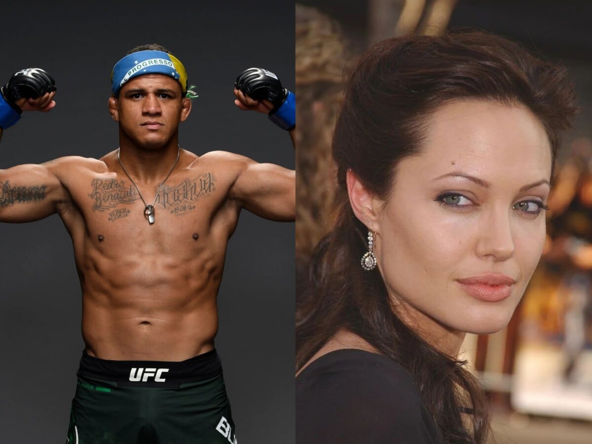 “You married behave yourself” – UFC star Gilbert Burns flirty edit with Angelina Jolie leaves fans in splits reminding him of wife and kids