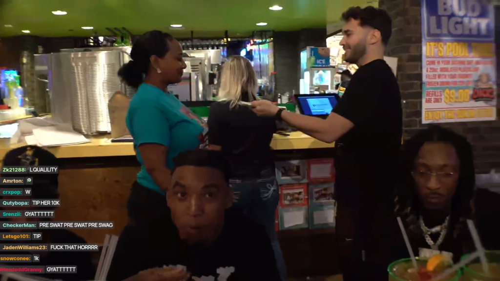 "Adin is one W person" - Fans PRAISE Kick streamer Adin Ross for tipping a waitress $5000 in a diner