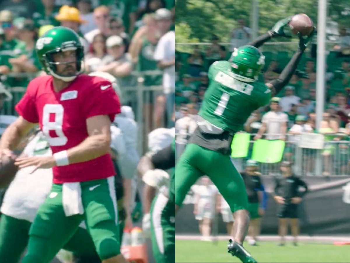 “Old and washed!” – Aaron Rodgers getting picked off by Sauce Gardner during Jets’ practice has New York fans concerned