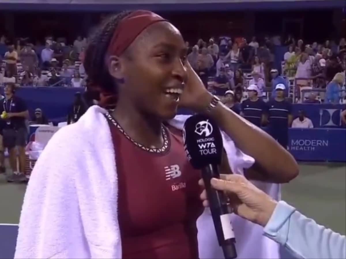 WATCH: Coco Gauff makes a CPR-related PSA after a fan fell ill during her win against Belinda Bencic in Washington