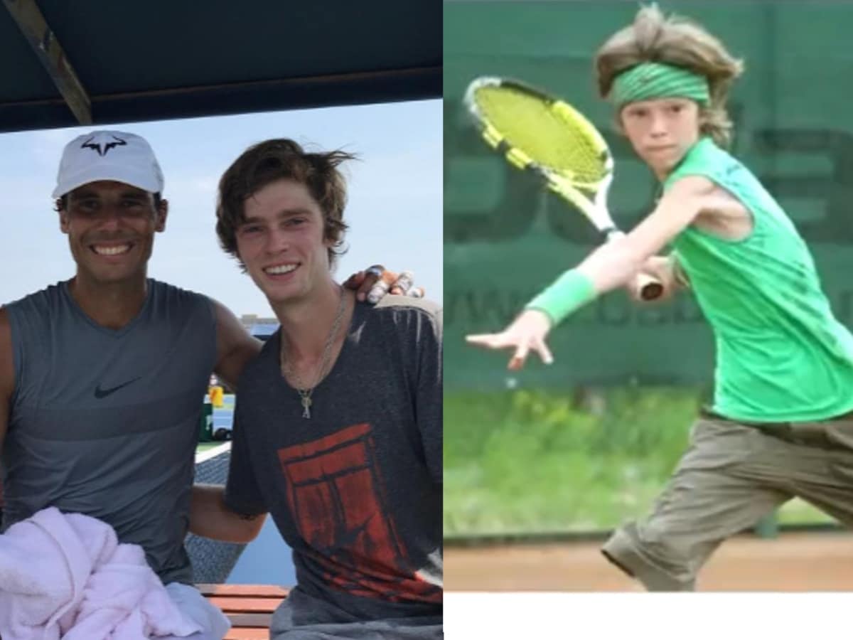 WATCH: Andrey Rublev gets nostalgic talking about his idol Rafael Nadal as his old photo in identical outfits is shown to him