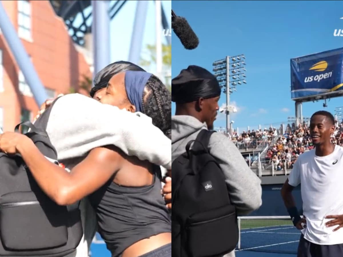 Heat star Jimmy Butler stops at Coco Gauff’s practice to give her a warm hug ahead of the US Open, meets Christopher Eubanks too