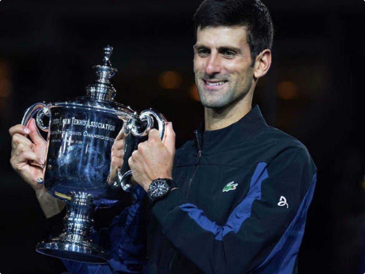 Novak Djokovic with the 2018 US Open title.