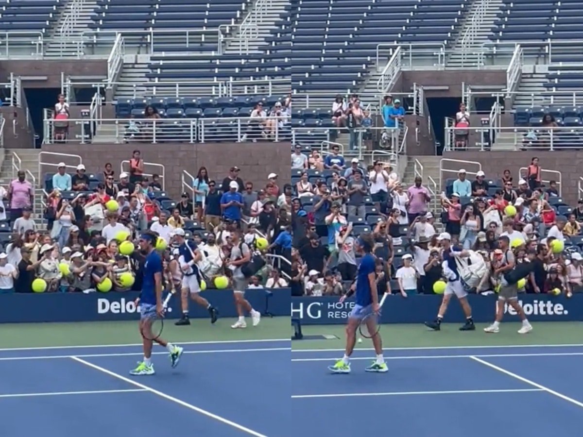 WATCH: Andy Murray completely ignores Stefanos Tsitsipas during the practice session at the US Open