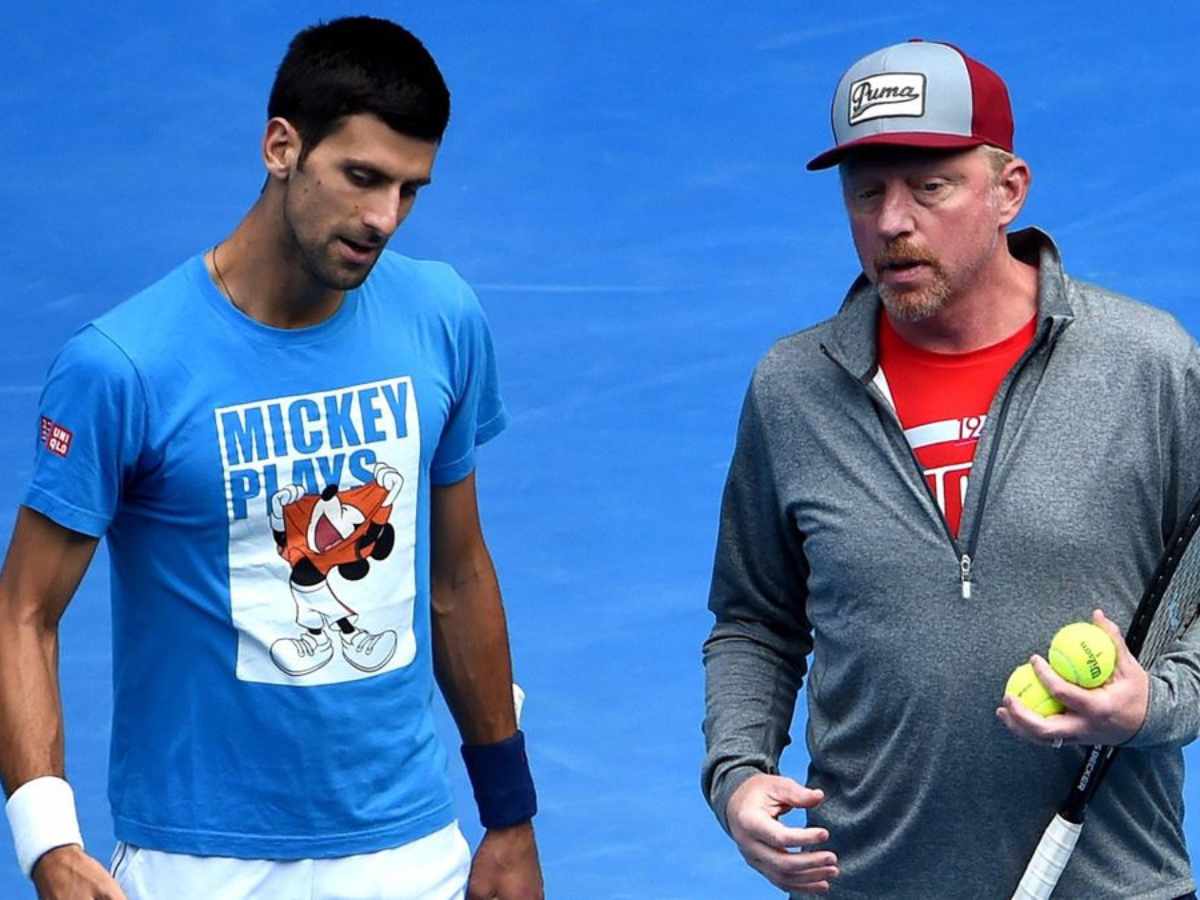 Novak Djokovic and Boris Becker 