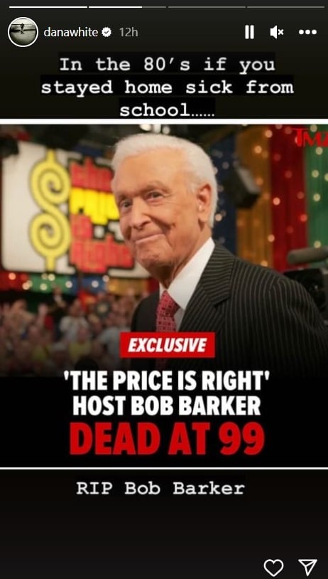 Dana White pays tribute to Bob Barker