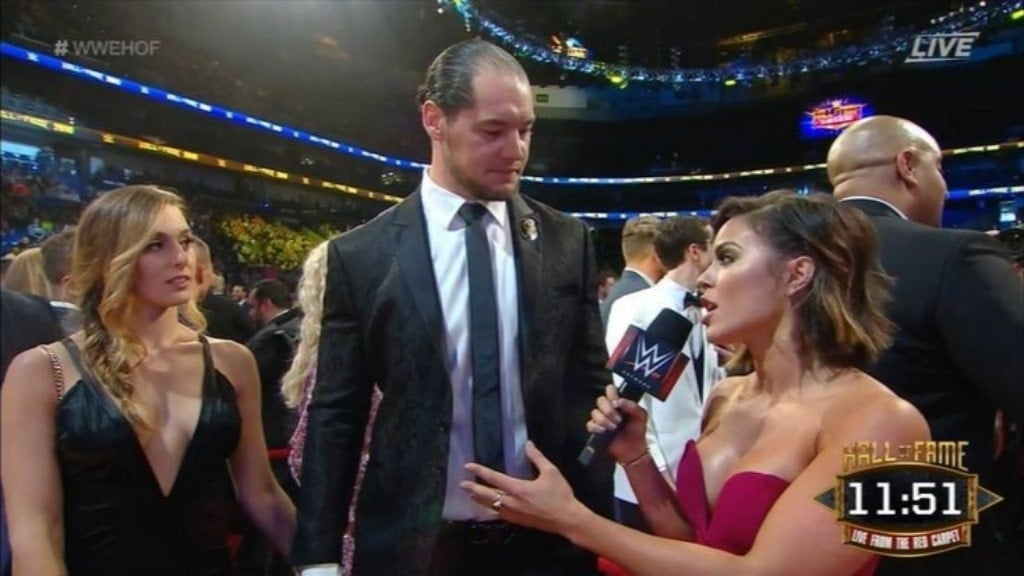 Rochelle Roman and Baron Corbin at the WWE Hall of Fame ceremony 