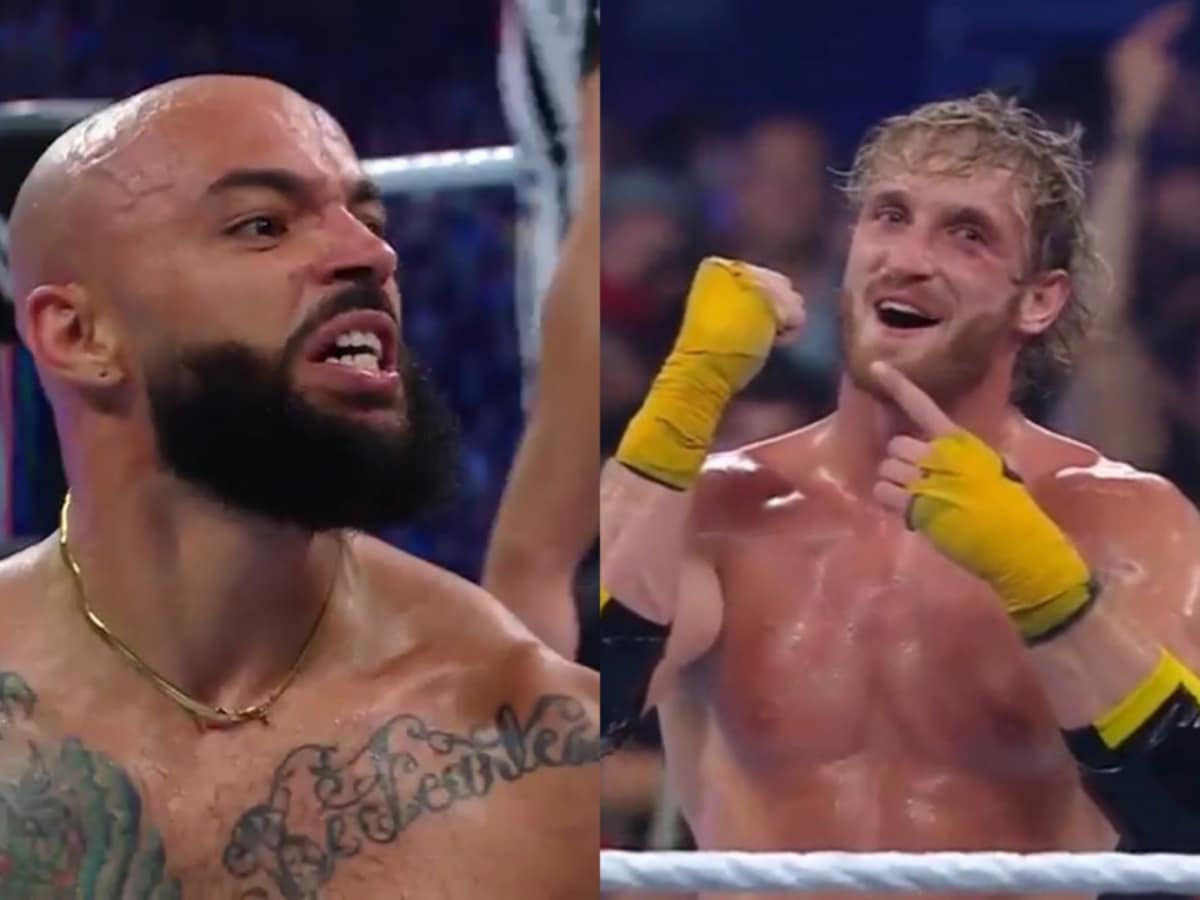 WATCH: Logan Paul set to fly off for Jake Paul’s match right after defeating Ricochet by using Edge’s infamous brass knuckles at SummerSlam 