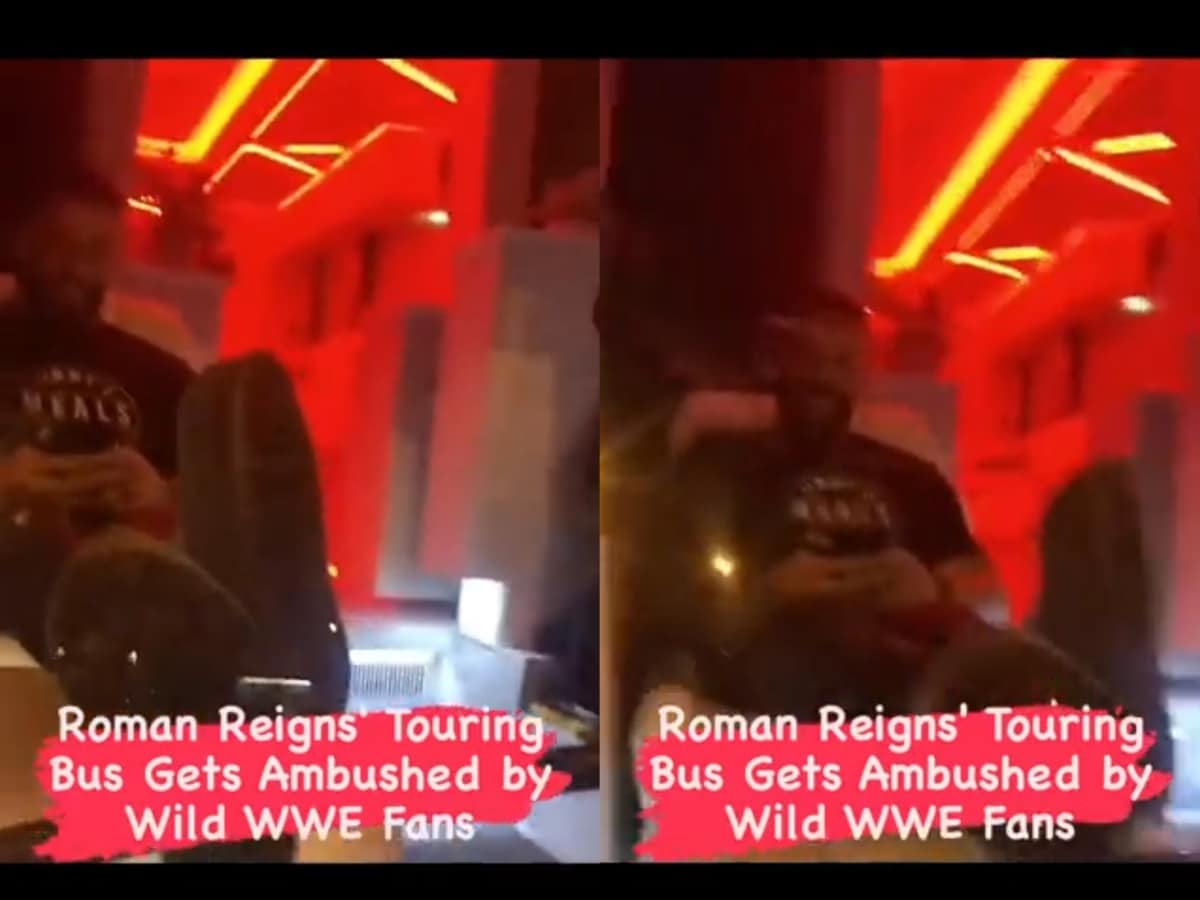 WATCH: How Roman Reigns reacts after his private tour bus gets ambushed by wild WWE fans 