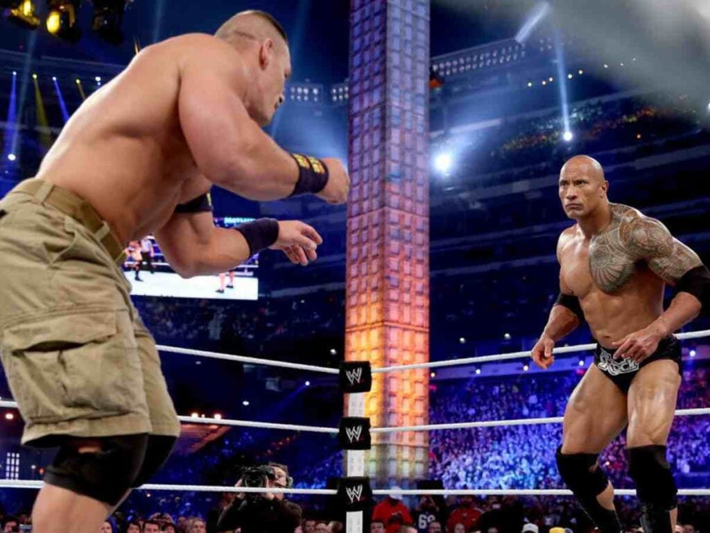 John Cena and The Rock at WrestleMania 29