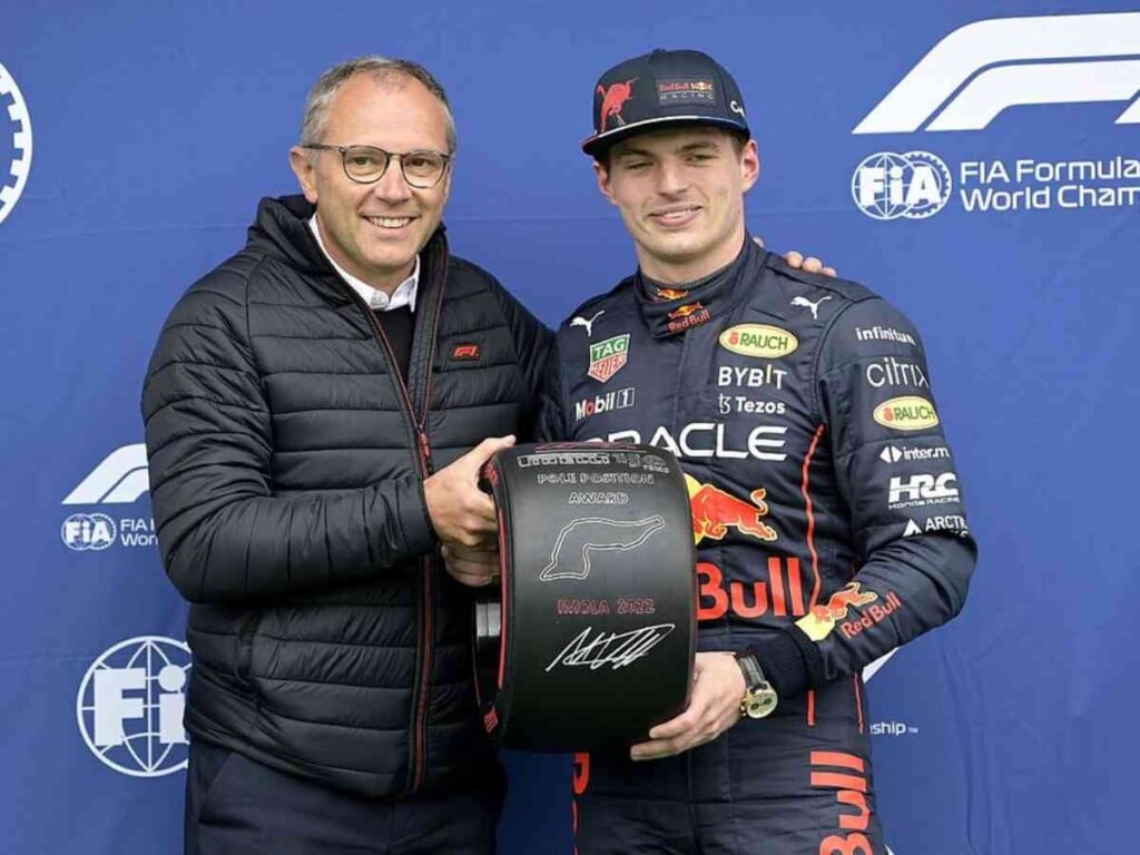 Stefano Domenicali and Red Bull's Max Verstappen