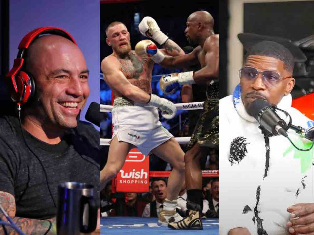 “Real fight…f**king dead,” Joe Rogan explains to Jamie Foxx how Conor McGregor can always talk trash against Floyd Mayweather