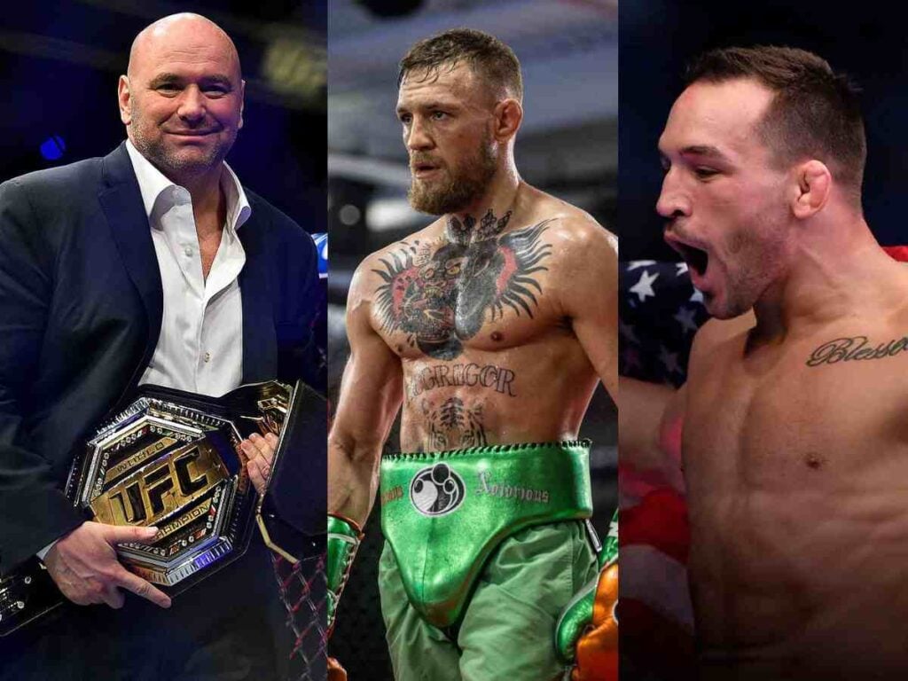 Dana White, Conor McGregor, and Michael Chandler