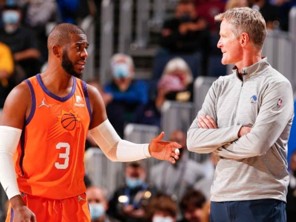 Chris Paul and Steve Kerr (David Zalubowski/AP)