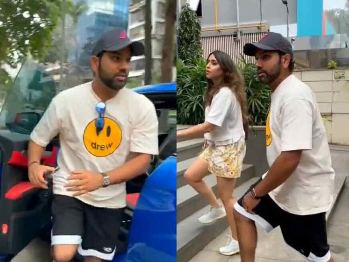 WATCH: India captain Rohit Sharma SHOWS OFF his Lamborghini Urus as he takes wife Ritika Sajdeh for a ride around the city