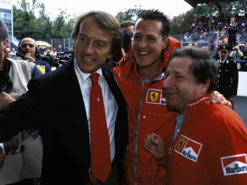 Luca di Montezemolo, Michael Schumacher and Jean Todt (image via Financial Times)