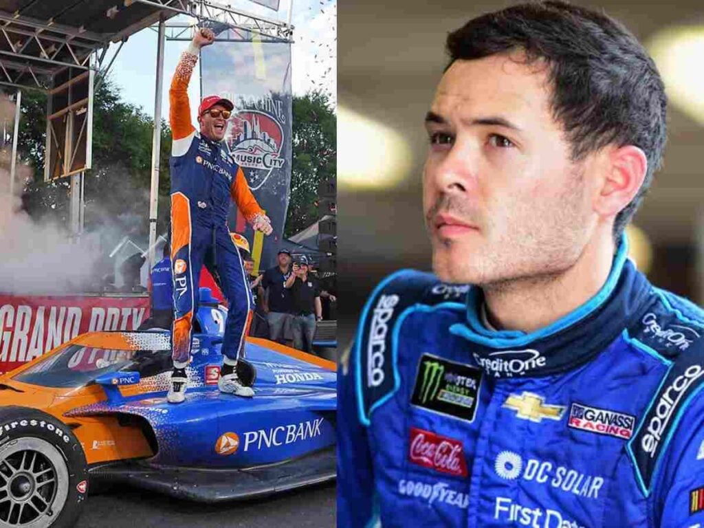 Scott Dixon (Left, credits: CBS Sports) and Kyle Larson (right, credits: NASCAR)