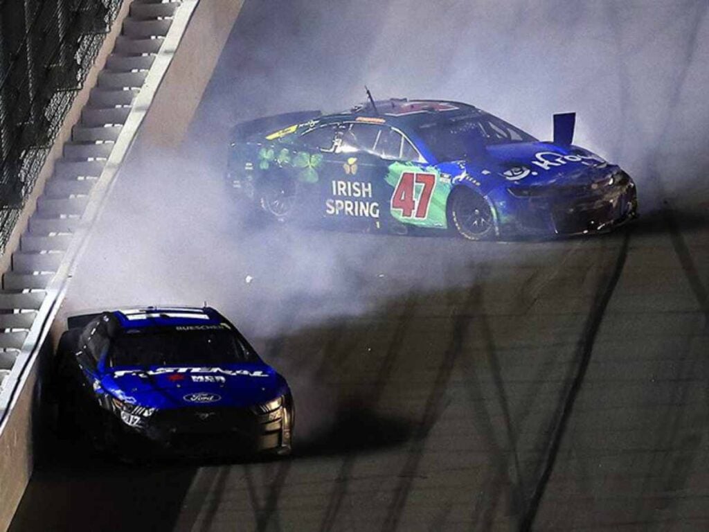 Ricky Stenhouse and Brad Keselowski's crash at Daytona 500