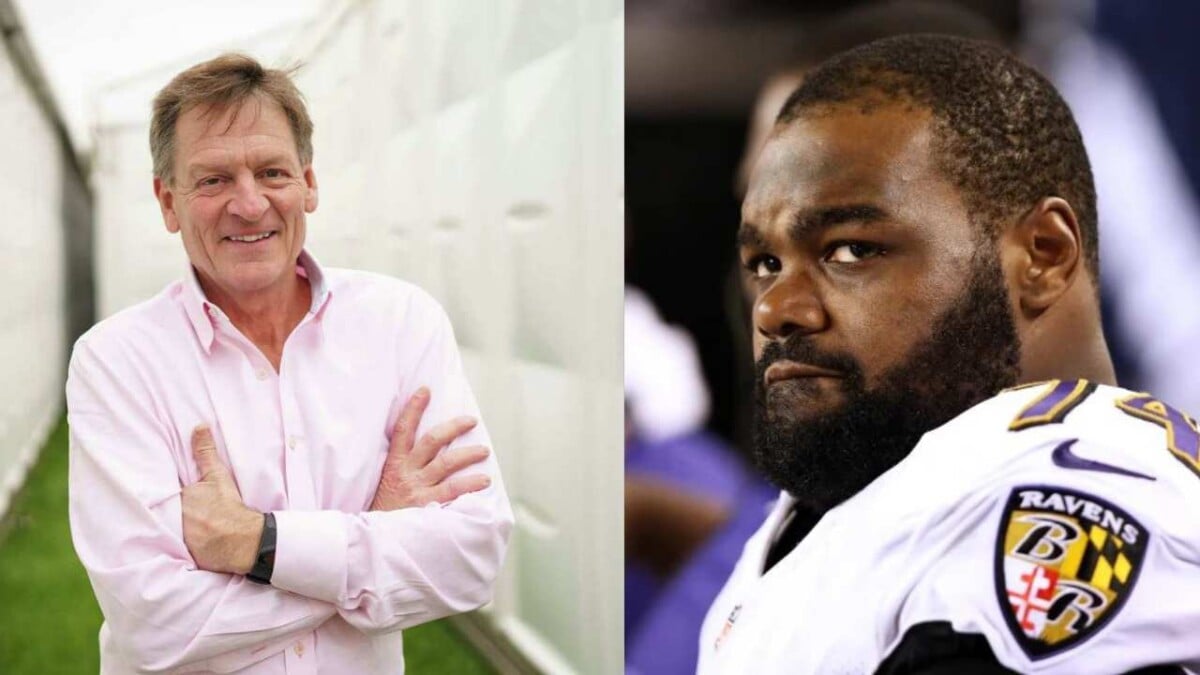 Michael Lewis (L) and Michael Oher (R)