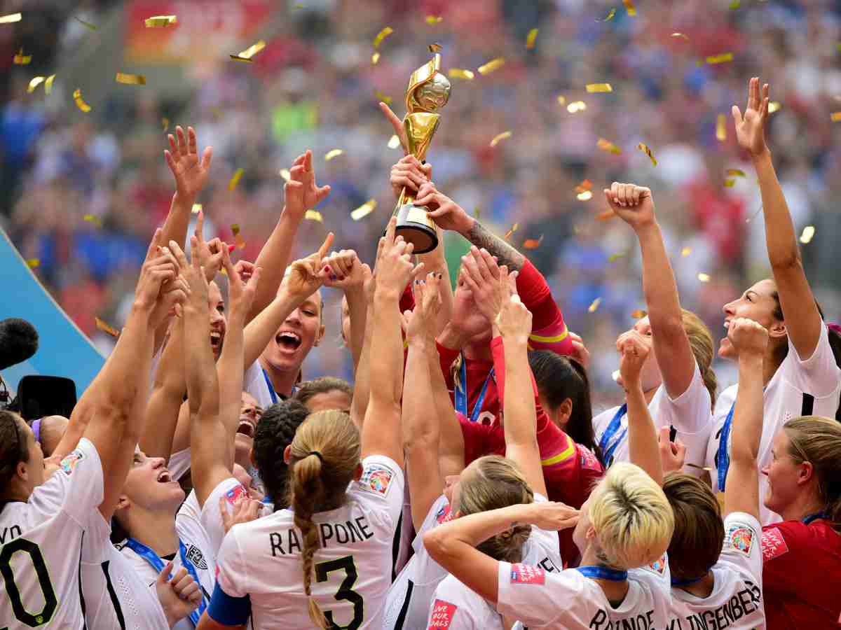 USWNT celebrates the 2015 World Cup.