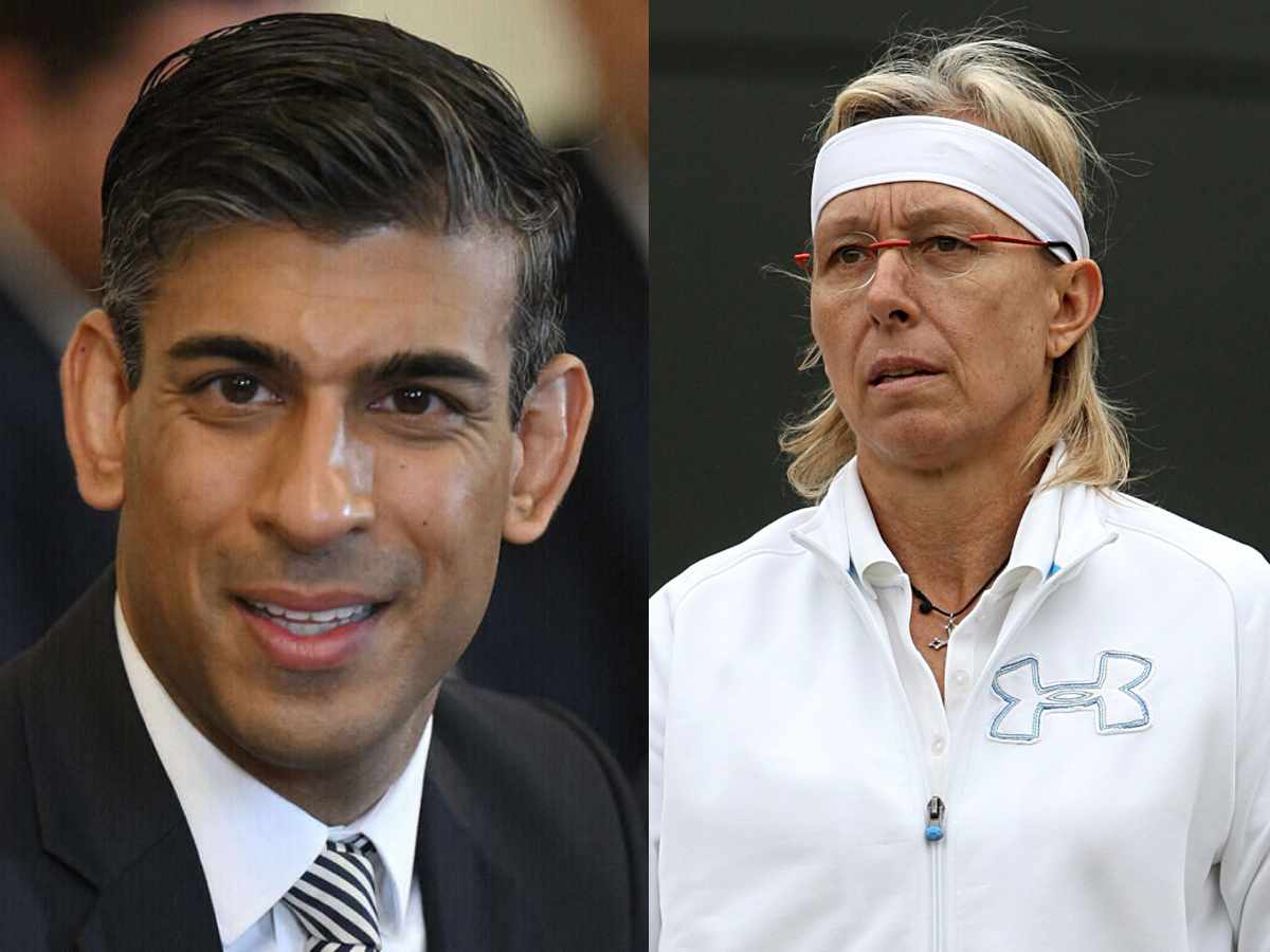 Rishi Sunak (L). Martina Navratilova (R) (Sources: New Statesman, OP India)