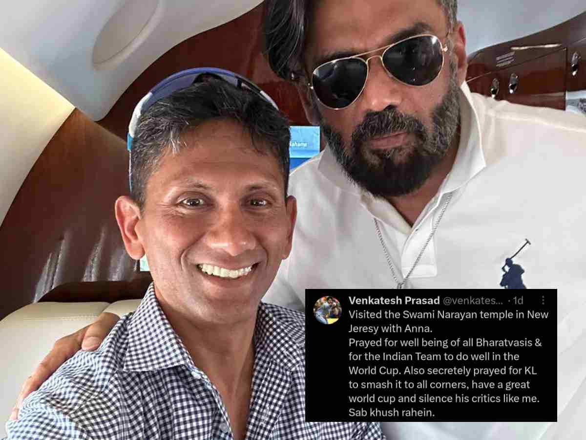 “Secretly prayed for KL to smash it,”  Venkatesh Prasad visits Temple in New Jersey with Suniel Shetty, fans start cracking jokes 