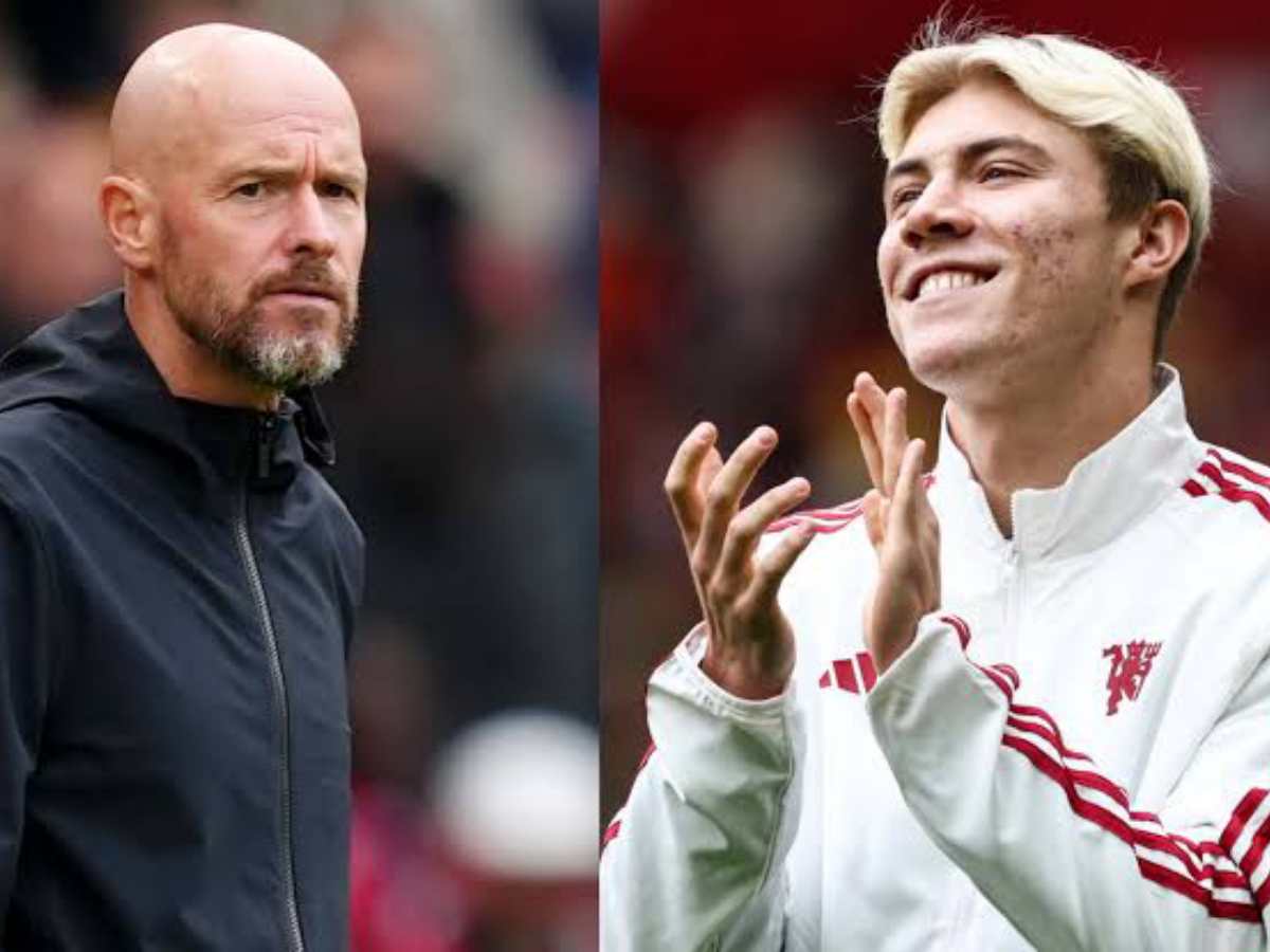 Erik Ten Hag and Rasmus Højlund