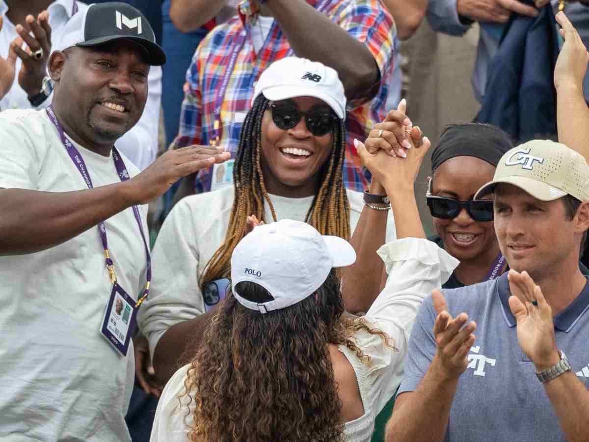 Coco Gauff with Christopher Eubanks's team 