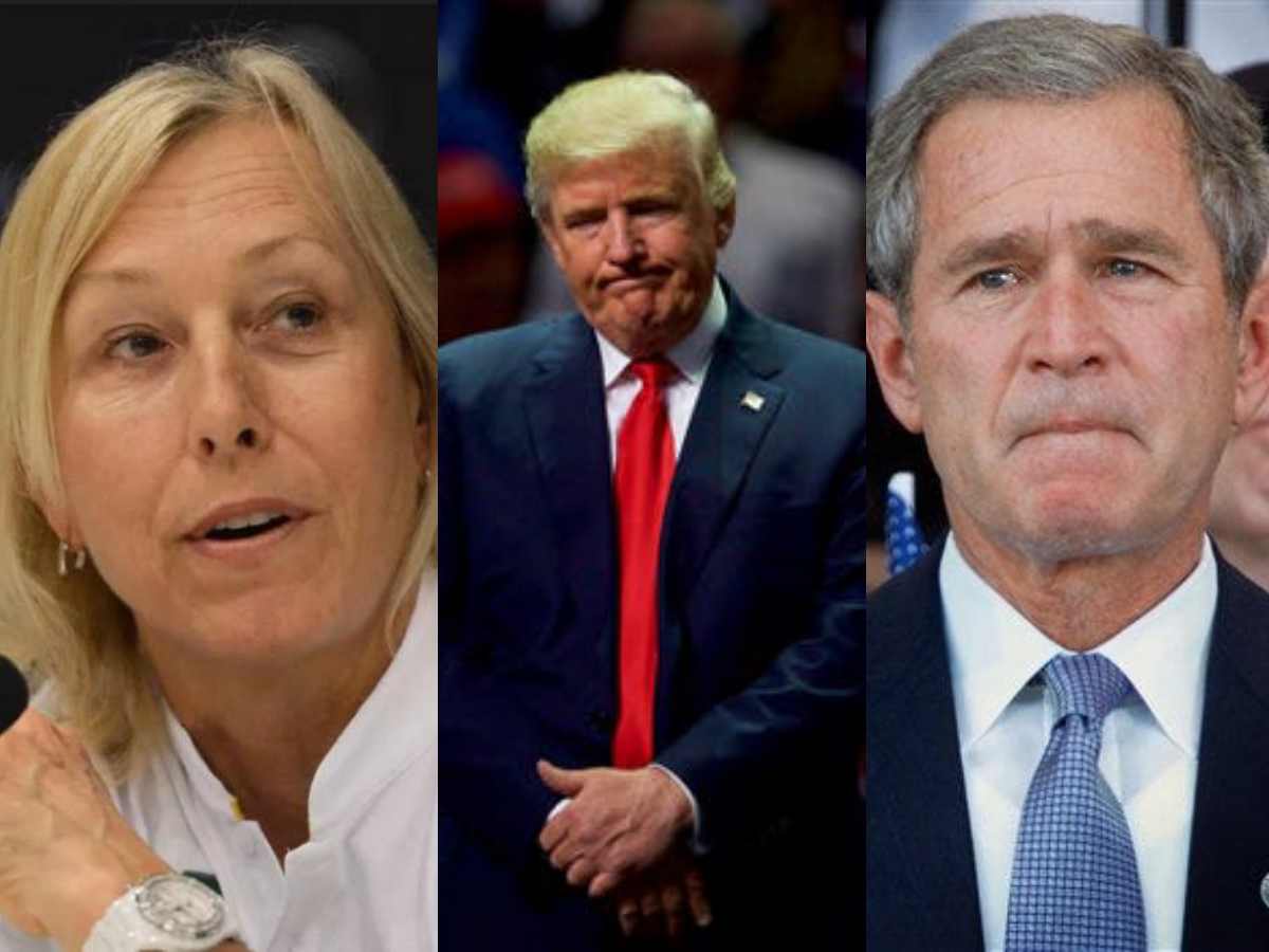 Martina Navratilova fires shots on George W. Bush and Donald Trump as the latter’s mugshots were released after being arrested in criminal case