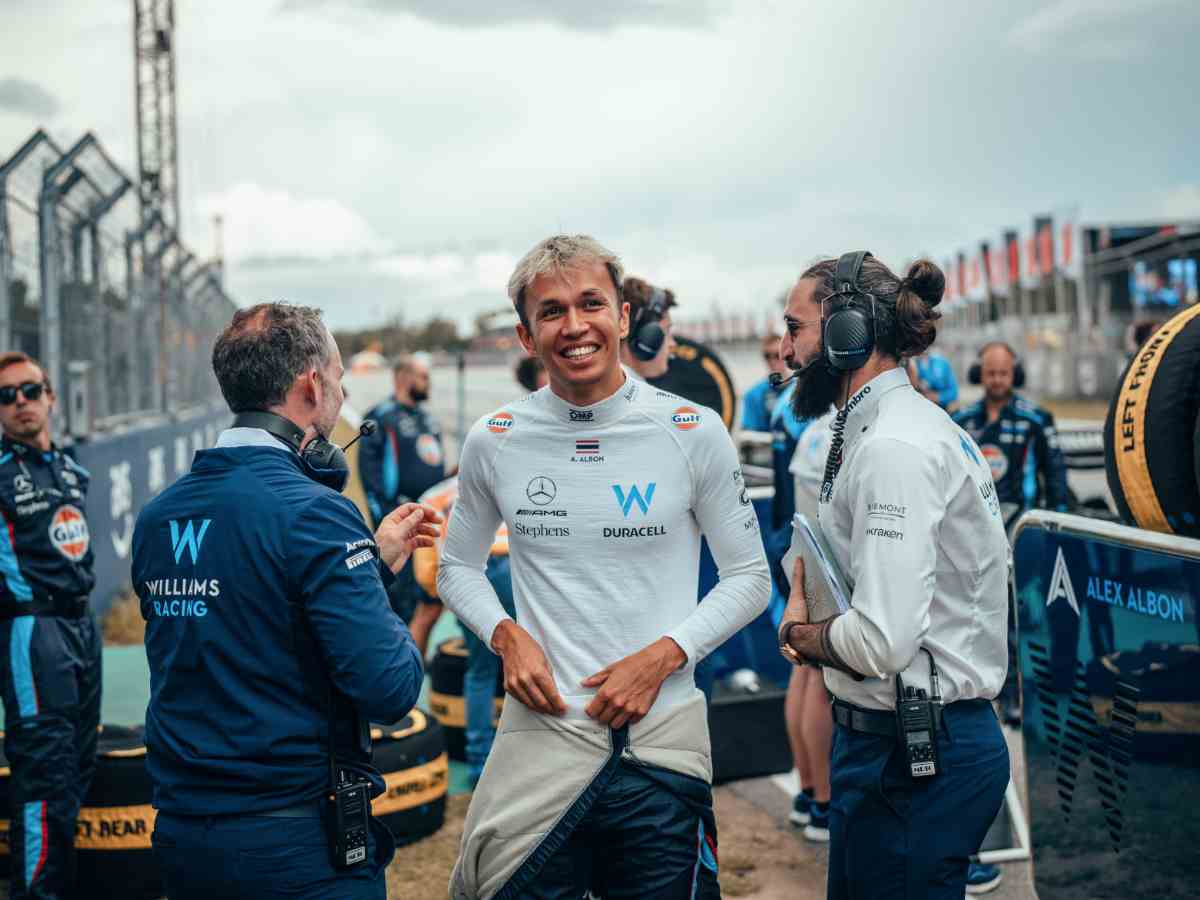 Alex Albon with his Williams team